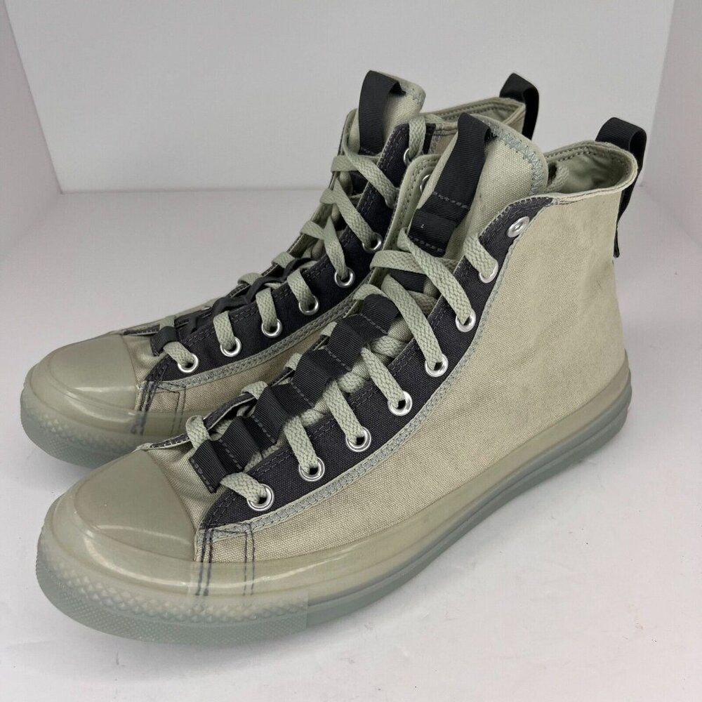 Converse High-Top Sneakers in Olive Green and Black